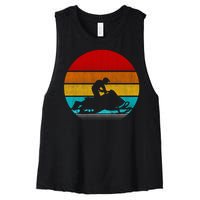 Retro Vintage Snowmobile Women's Racerback Cropped Tank