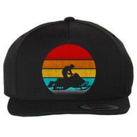 Retro Vintage Snowmobile Wool Snapback Cap