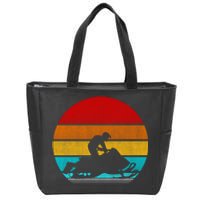 Retro Vintage Snowmobile Zip Tote Bag