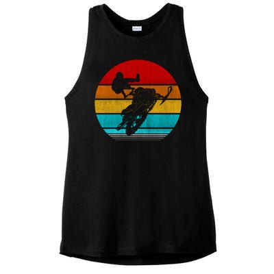 Retro Vintage Snowmobile Ladies PosiCharge Tri-Blend Wicking Tank