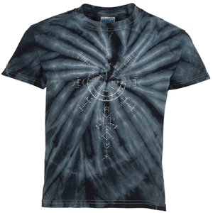 Retro Viking Symbol Compass Vegvisir Nordic Rune Celtic Kids Tie-Dye T-Shirt