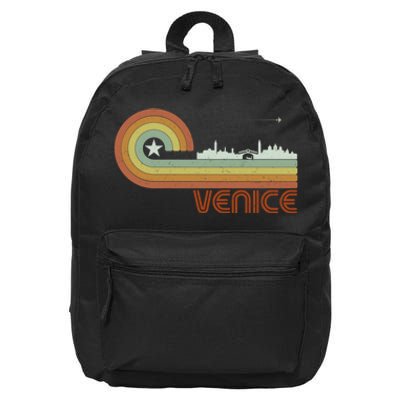 Retro Vintage Skyline Venice 16 in Basic Backpack