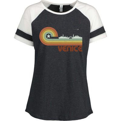 Retro Vintage Skyline Venice Enza Ladies Jersey Colorblock Tee