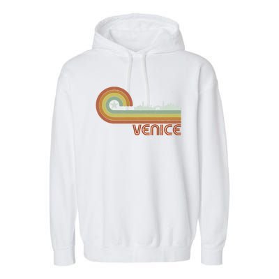 Retro Vintage Skyline Venice Garment-Dyed Fleece Hoodie