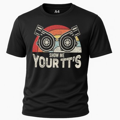 Retro Vintage Show Me Your Tt's Twin Turbo Car Racing Cooling Performance Crew T-Shirt