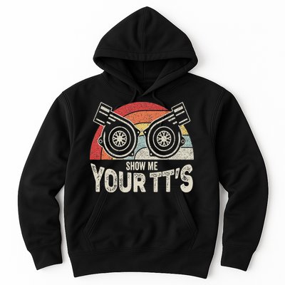 Retro Vintage Show Me Your Tt's Twin Turbo Car Racing Hoodie