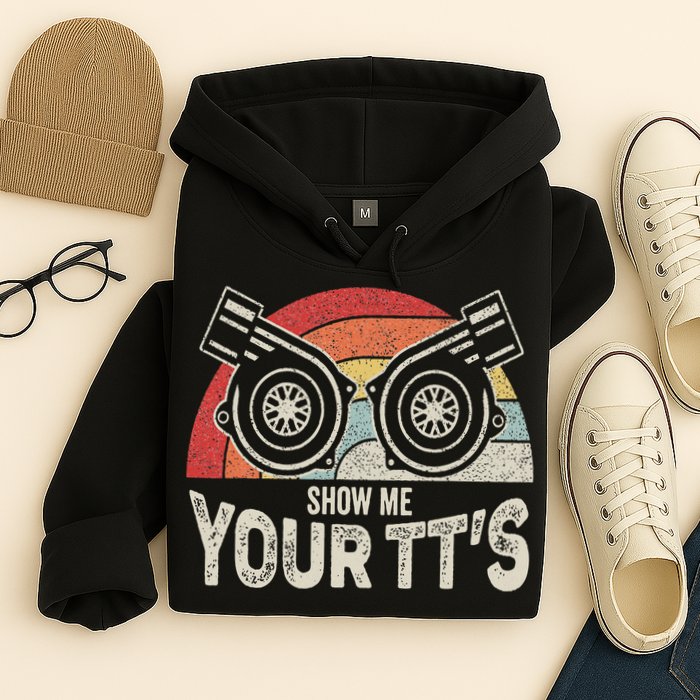 Retro Vintage Show Me Your Tt's Twin Turbo Car Racing Hoodie