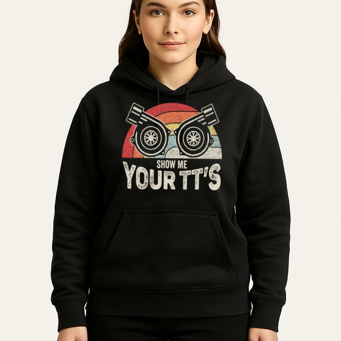 Retro Vintage Show Me Your Tt's Twin Turbo Car Racing Hoodie