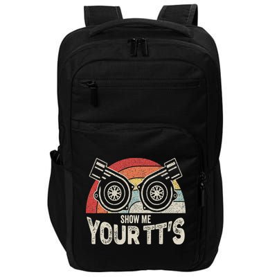 Retro Vintage Show Me Your Tt's Twin Turbo Car Racing Impact Tech Backpack