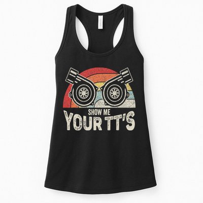 Retro Vintage Show Me Your Tt's Twin Turbo Car Racing Womens Tank Top