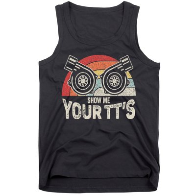 Retro Vintage Show Me Your Tt's Twin Turbo Car Racing Tank Top