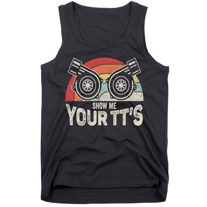 Retro Vintage Show Me Your Tt's Twin Turbo Car Racing Tank Top