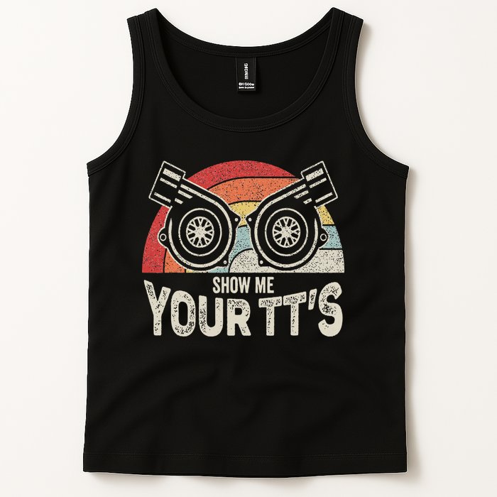 Retro Vintage Show Me Your Tt's Twin Turbo Car Racing Tank Top