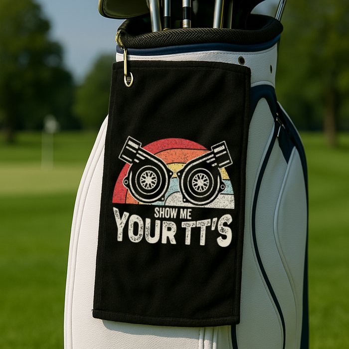 Retro Vintage Show Me Your Tt's Twin Turbo Car Racing Golf Towel