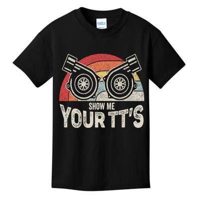 Retro Vintage Show Me Your Tt's Twin Turbo Car Racing Kids T-Shirt