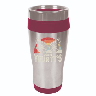 Retro Vintage Show Me Your Tt's Twin Turbo Car Racing 16oz Travel Tumbler