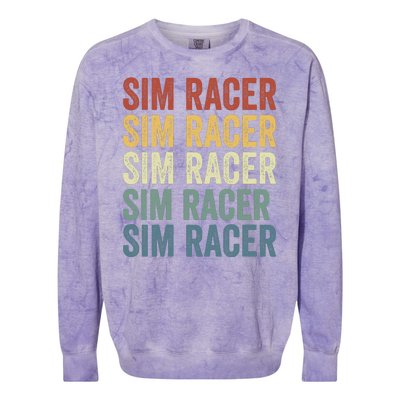 Retro Vintage Sim Racer Sim Racer Car Racing Sim Racing Funny Gaming Esport Colorblast Crewneck Sweatshirt