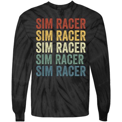 Retro Vintage Sim Racer Sim Racer Car Racing Sim Racing Funny Gaming Esport Tie-Dye Long Sleeve Shirt