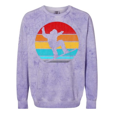 Retro Vintage Snowboarding Colorblast Crewneck Sweatshirt