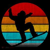 Retro Vintage Snowboarding Flat Bill Trucker Hat