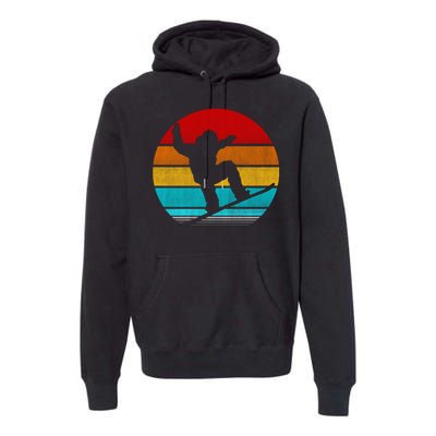 Retro Vintage Snowboarding Premium Hoodie