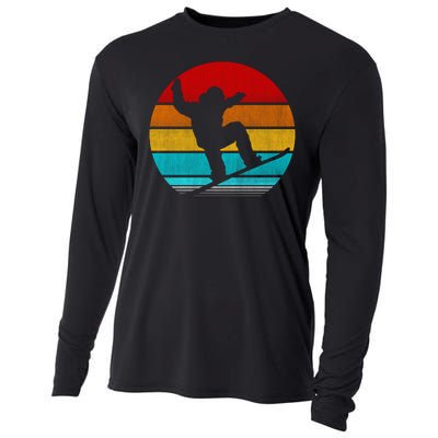 Retro Vintage Snowboarding Cooling Performance Long Sleeve Crew