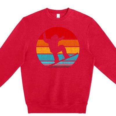 Retro Vintage Snowboarding Premium Crewneck Sweatshirt