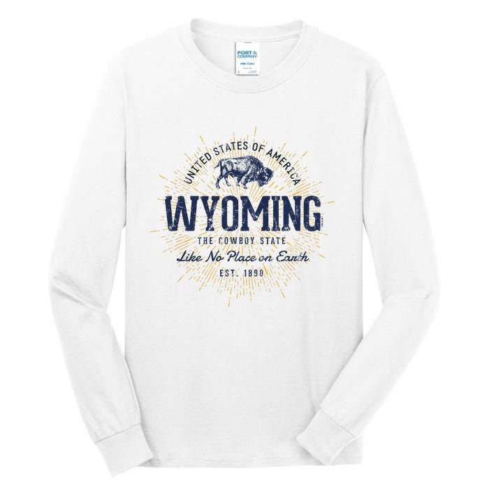 Retro Vintage State Of Wyoming Tall Long Sleeve T-Shirt