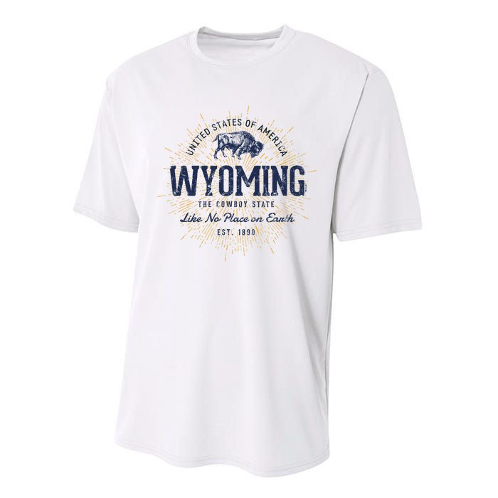 Retro Vintage State Of Wyoming Performance Sprint T-Shirt