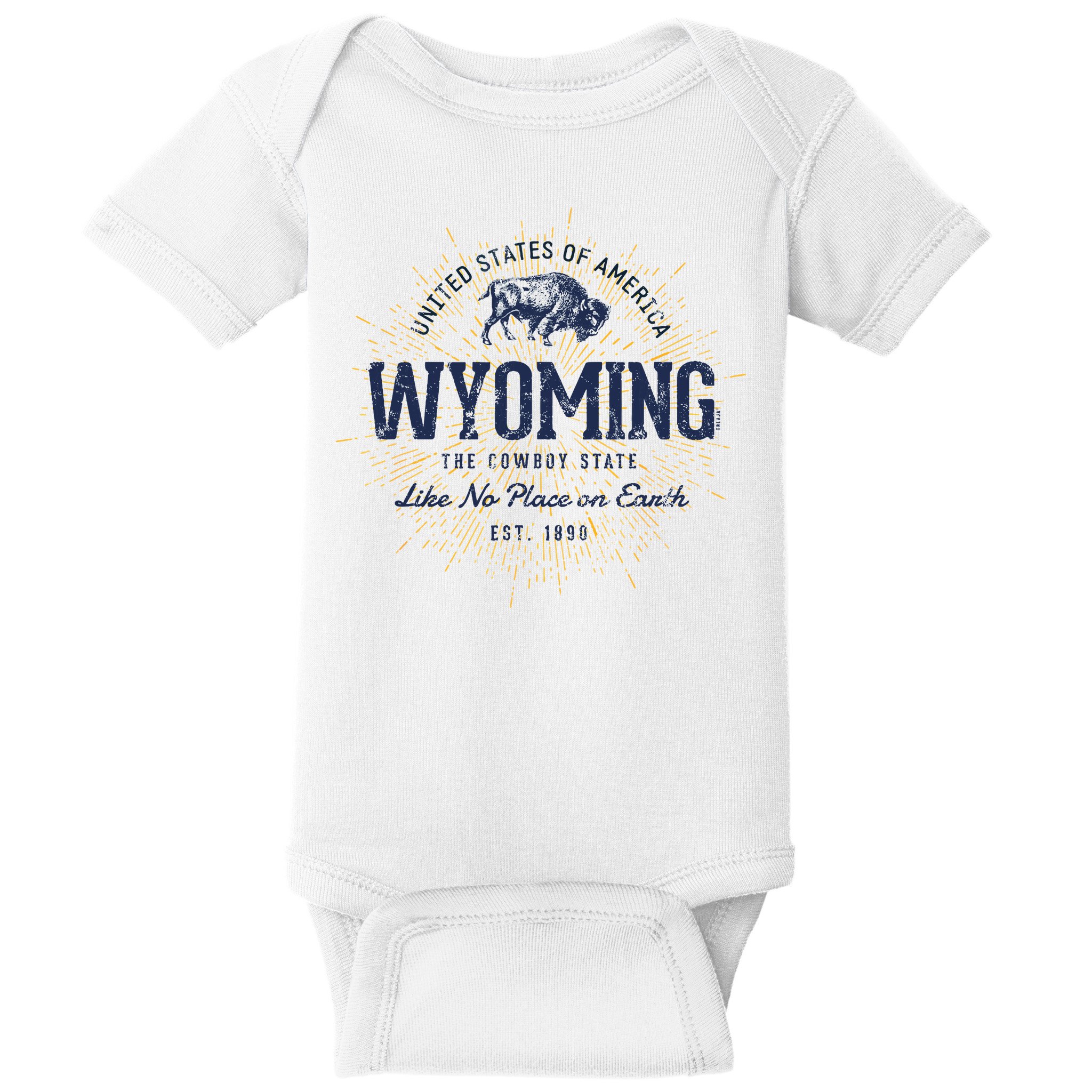 Retro Vintage State Of Wyoming Baby Bodysuit