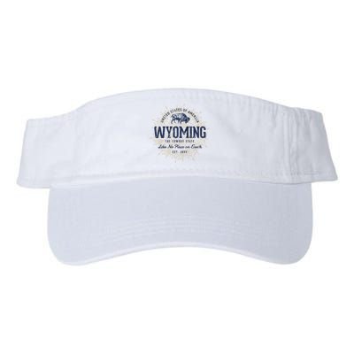 Retro Vintage State Of Wyoming Valucap Bio-Washed Visor