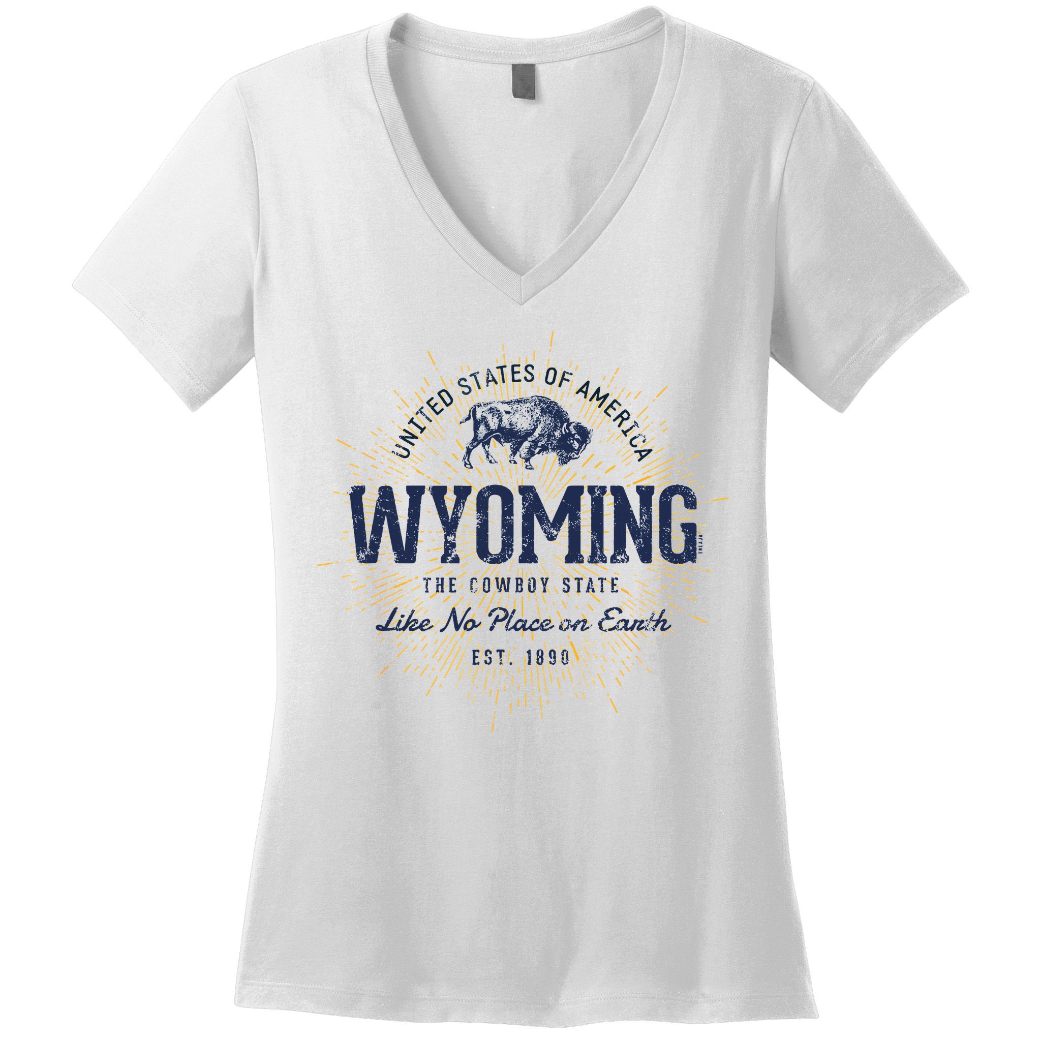 Retro Vintage State Of Wyoming Women's V-Neck T-Shirt