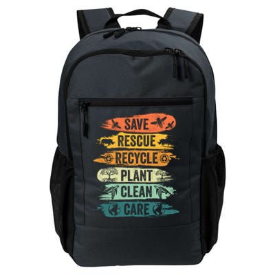 Retro Vintage Save Bees Rescue Animals Recycle Fun Earth Day Gift Daily Commute Backpack