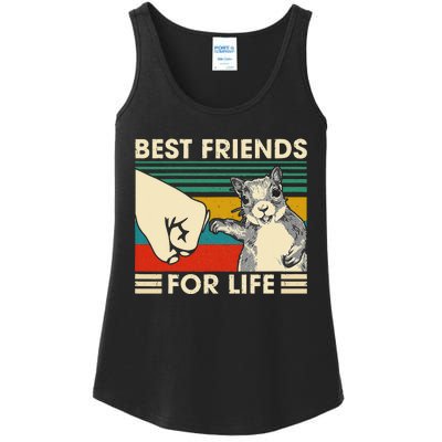 Retro Vintage Squirrel Best Friend For Life Fist Bump Ladies Essential Tank