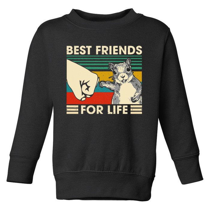 Retro Vintage Squirrel Best Friend For Life Fist Bump Toddler Sweatshirt