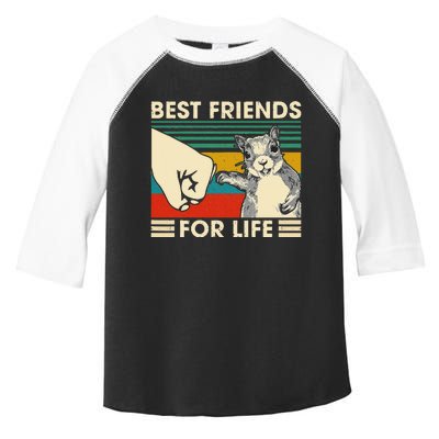 Retro Vintage Squirrel Best Friend For Life Fist Bump Toddler Fine Jersey T-Shirt