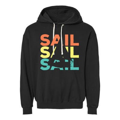 Retro Vintage Sail Sailing Gift Garment-Dyed Fleece Hoodie