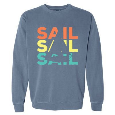 Retro Vintage Sail Sailing Gift Garment-Dyed Sweatshirt