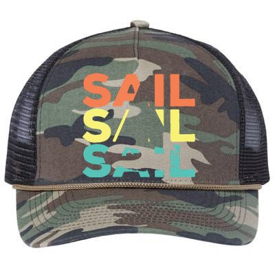 Retro Vintage Sail Sailing Gift Retro Rope Trucker Hat Cap