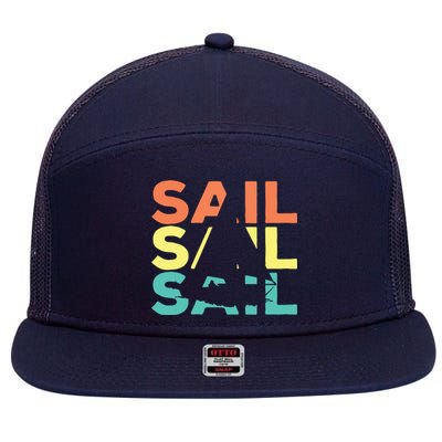 Retro Vintage Sail Sailing Gift 7 Panel Mesh Trucker Snapback Hat