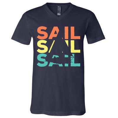 Retro Vintage Sail Sailing Gift V-Neck T-Shirt