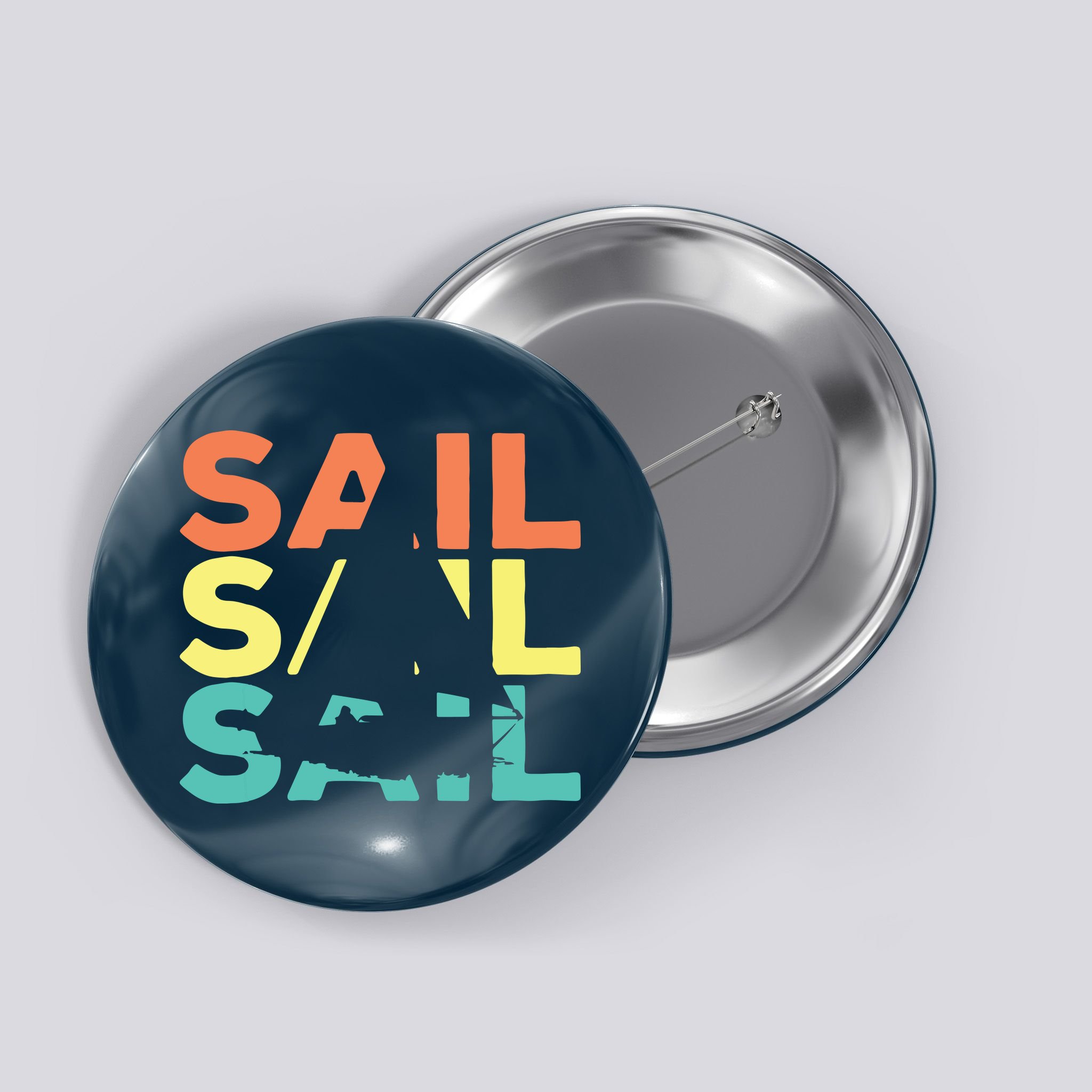 Retro Vintage Sail Sailing Gift Button