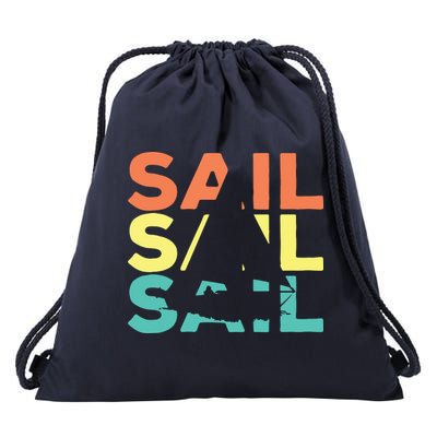 Retro Vintage Sail Sailing Gift Drawstring Bag