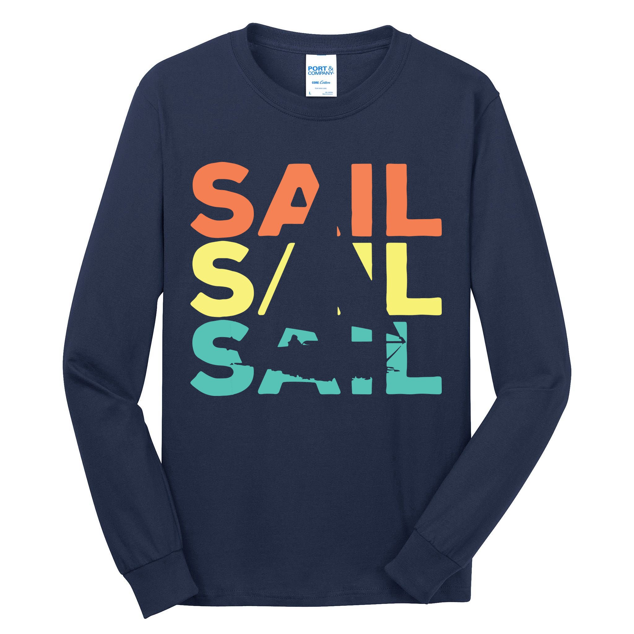 Retro Vintage Sail Sailing Gift Tall Long Sleeve T-Shirt