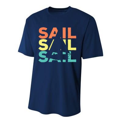 Retro Vintage Sail Sailing Gift Performance Sprint T-Shirt