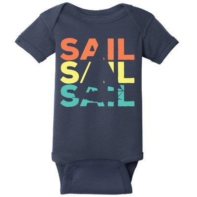 Retro Vintage Sail Sailing Gift Baby Bodysuit