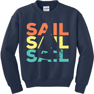 Retro Vintage Sail Sailing Gift Kids Sweatshirt