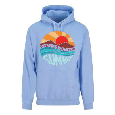 Retro Vintage Style Summer Dress Schools Out For Summer Unisex Surf Hoodie