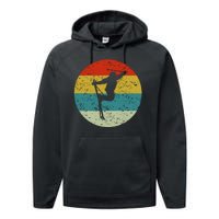 Retro Vintage Skiing Performance Fleece Hoodie