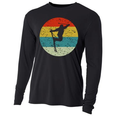 Retro Vintage Skiing Cooling Performance Long Sleeve Crew